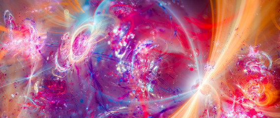Colorful chaotic fractal widescreen abstract background