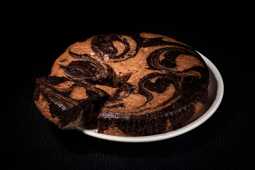 ginger chocolate cake with beautiful stains