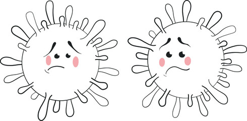 Coronavirus Covid-19 Corona virus Covid19 hand drawn vector illustrations