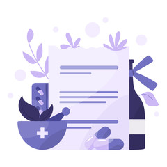 Medication and health treatment concept. Collection of pharmacy