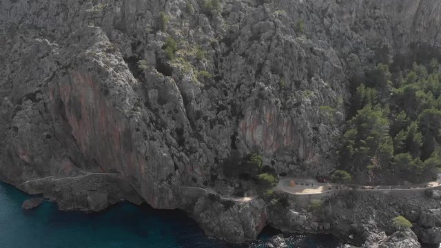 4K DRON BEAUTIFUL PAISAJE MALLORCA PLAYA CALOBRA 