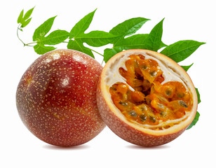Passion fruit isolated on white background