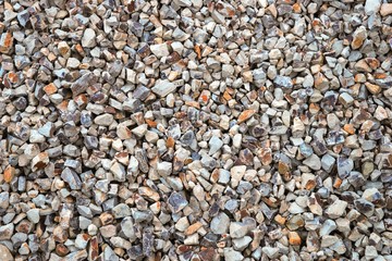 Colorful gravel stones. Gravel stones for the decoration in the garden