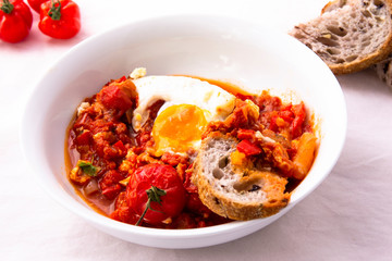 Middle eastern shakshuka breakfast