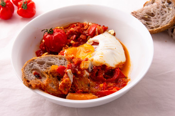 Middle eastern shakshuka breakfast