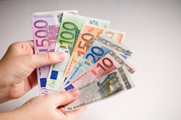 euro banknote set cash money - EU currency