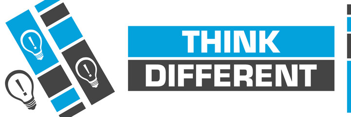 Think Different Blue Grey Line Boxes Bulbs 