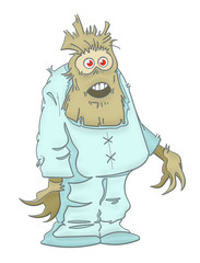 Monstre barbu en bleu