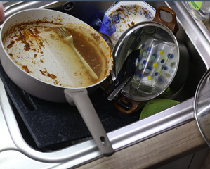 Unwashed dishes 