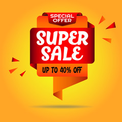 Special offer Super Sale Banner- Vector Illustration