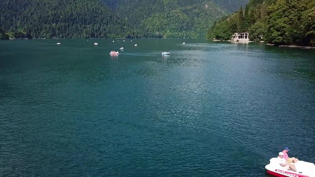 25.07.2018 Lake Ritsa Abkhazia shooting over water