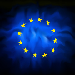 European union abstract flag background for creative design. Graphic dark background, template. European union vector flag banner and poster design