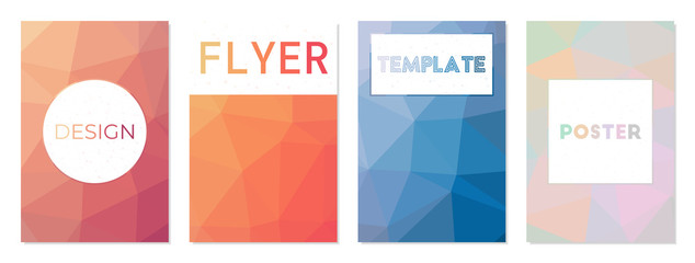 Beautiful cover templates set. Can be used as cover, banner, flyer, poster, business card, brochure. Beautiful geometric background collection. Modern vector illustration.