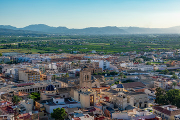 View to the mountains and center of Orihuela, Spain