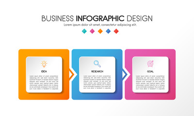 Business infographic layout with 3 options. Diagram. Vector