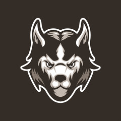 WOLF HEAD MASCOT LOGO 