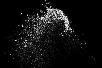White splashes isolated on black background. Abstract vector explosion. Digitally generated image. Illustration, EPS 10. - obrazy, fototapety, plakaty