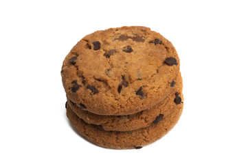 cookies with chocolate drops isolated