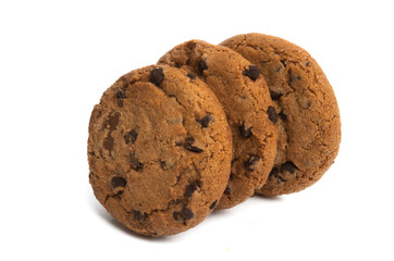 cookies with chocolate drops isolated