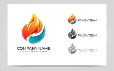 Modern fire logo design vector illustration