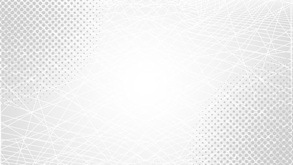 Abstract White Halftone Background. Gray Geometric Gradient Backdrop. Straight Lines. Blank presentation, poster, print, cover template. Copy Space. Stock vector illustration