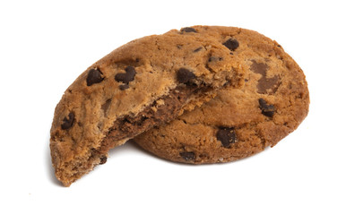 cookies with chocolate drops isolated