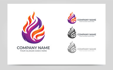 Modern fire logo design vector illustration