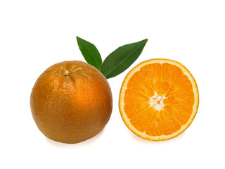 Fresh extra sweet Chocolate oranges, close-up on white background