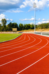 Sport running track for running and jogging for excercise and competition.