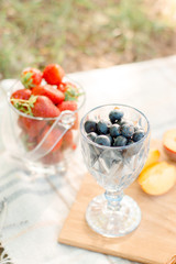 tasty picnic food outdors 