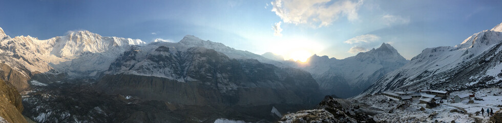 Panoramic Sunrise from the Annapurna Base Camp