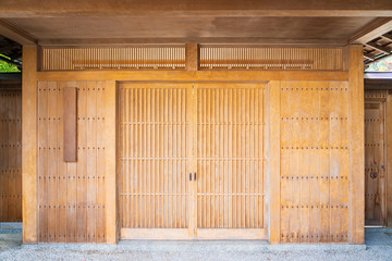 Japanese old architecture of big wooden gate