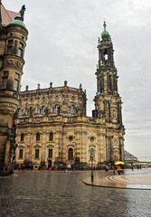 Fototapeta na wymiar Hofkirche in center of Dresden in Saxony state of Germany