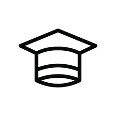 Graduation icon vector , design inspiration template business, illustration emblem isolated , outline solid black background white