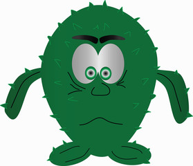 Fototapeta premium Naughty green cactus smiles with spikes