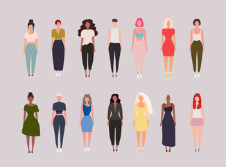 Women different character vector design illustration.