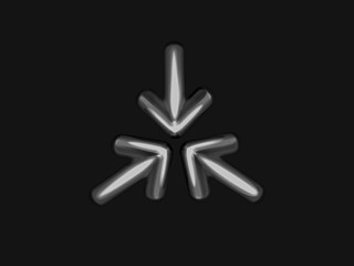 Metal arrows on a dark grey background
