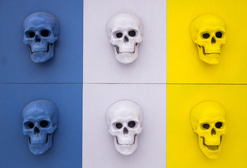 Skulls on the wall.