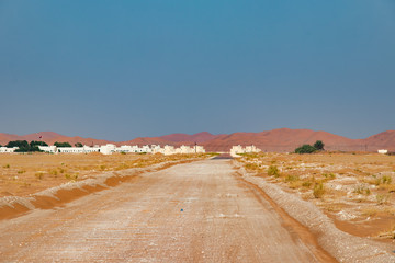 Road to Oasis in Rub al Khali the empty quarter between Oman and Saudi Arabia near Salalah