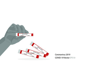 holding a positive blood test result for the new rapidly spreading Coronavirus, originating in Wuhan, China,vector.