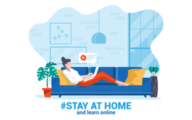 Flat Modern design Illustration of Stay at home