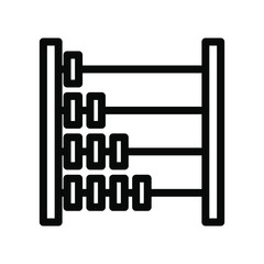 Abacus icon , education school kids , logo template isolated emblem illustration , outline solid background white