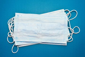 Medical masks. Coronavirus protection concept. One of the ways to reduce the spread of virus....