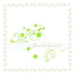 abstract background with flowers and butterflies