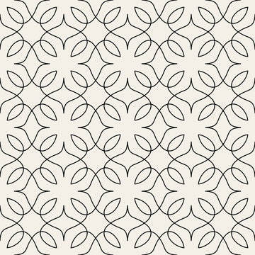 Arabic seamless ornament. Abstract background. Curved elegant lines and scrolls forming abstract floral ornament. Seamless pattern for background, wallpaper, textile printing, packaging, wrapper, etc.