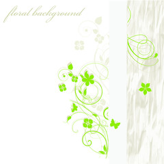 green floral abstract background with flowers