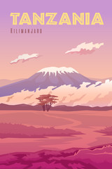 Tanzania The volcano Kilimanjaro - obrazy, fototapety, plakaty