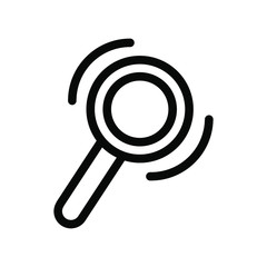 Magnifier icon , template logo search vector illustration emblem isolated , outline solid background white