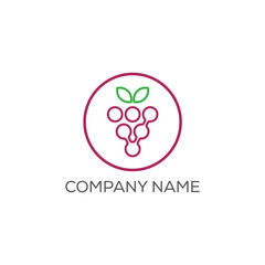 Wine, grape logo design template. Vector illustration of icon.