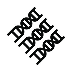 DNA icon , science vector illusration emblem isolated , template logo , outline solid background white
